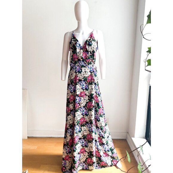 Wayf Floral Wrap Maxi Dress Sleeveless M - Picture 4 of 12